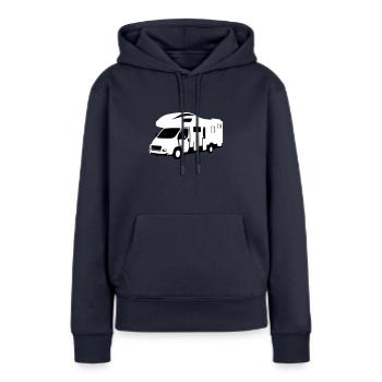 Camper - Sweat à capuche Premium bio Femme - bleu marine - Devant - Julia (174cm)