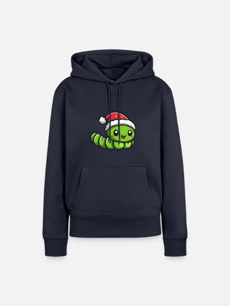 Wurm Weihnachten - Frauen Premium Bio Hoodie - Navy