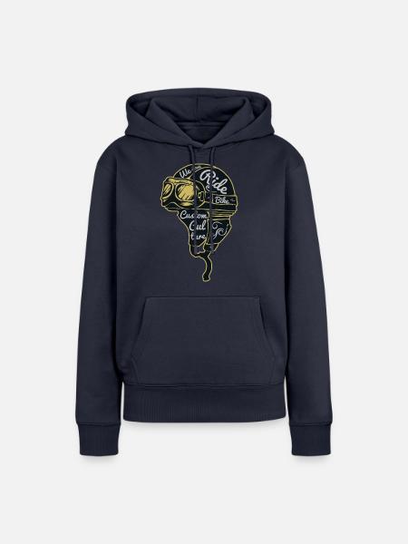 Biker Race Helmet - Frauen Premium Bio Hoodie - Navy