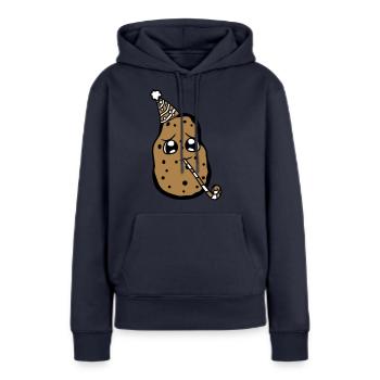 alleine einsam gesicht suess niedlich kleine gebur - Frauen Premium Bio Hoodie - Navy - Vorne - Julia (174cm)