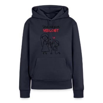 Antrag Zur Verlobung Und Plötzlich Verlobt Heirat - Frauen Premium Bio Hoodie - Navy - Vorne - Julia (174cm)