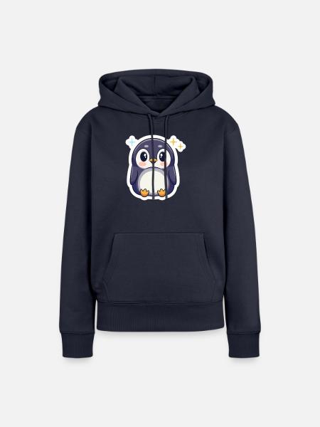 Pinguin-Liebhaber - Frauen Premium Bio Hoodie - Navy