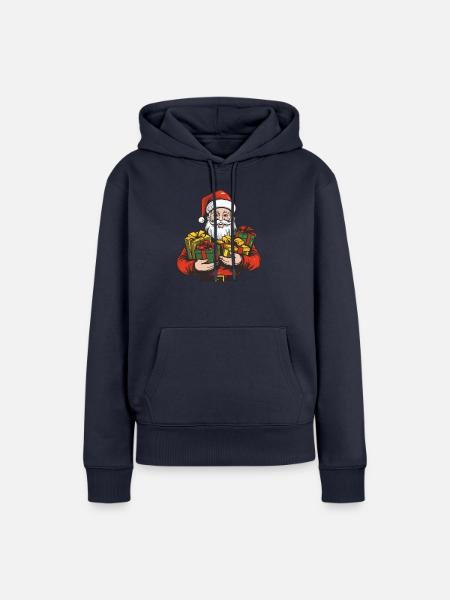 Weihnachtsmann - Frauen Premium Bio Hoodie - Navy