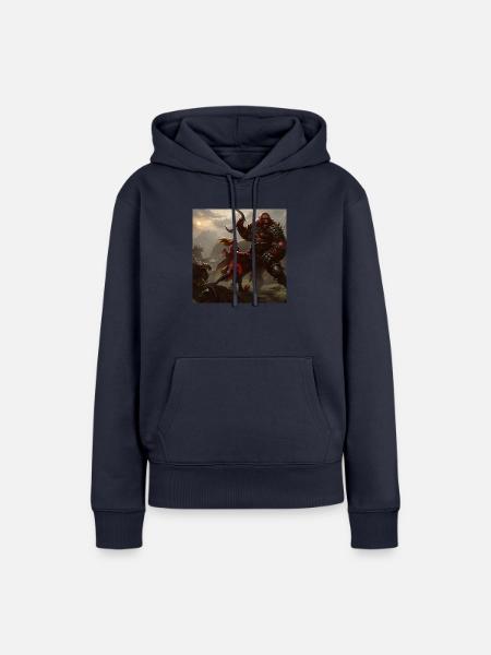 Orc vs. Frau - Frauen Premium Bio Hoodie - Navy