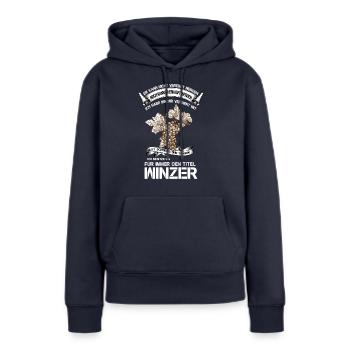 Winzer - Frauen Premium Bio Hoodie - Navy - Vorne - Julia (174cm)