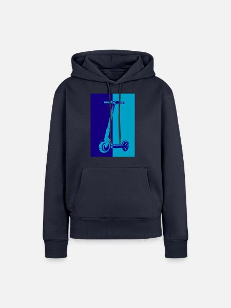 E-Scooter E-Roller Scooter - Frauen Premium Bio Hoodie - Navy