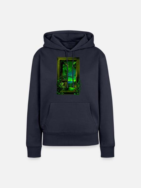 Tür ins Paradies - Frauen Premium Bio Hoodie - Navy