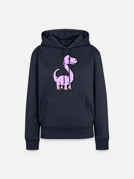Dinosaurier Brontosaurus Comic - Frauen Premium Bio Hoodie - Navy