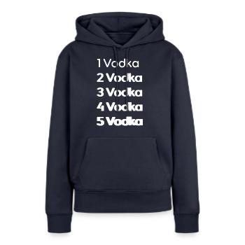 Vodka - Frauen Premium Bio Hoodie - Navy - Vorne - Julia (174cm)