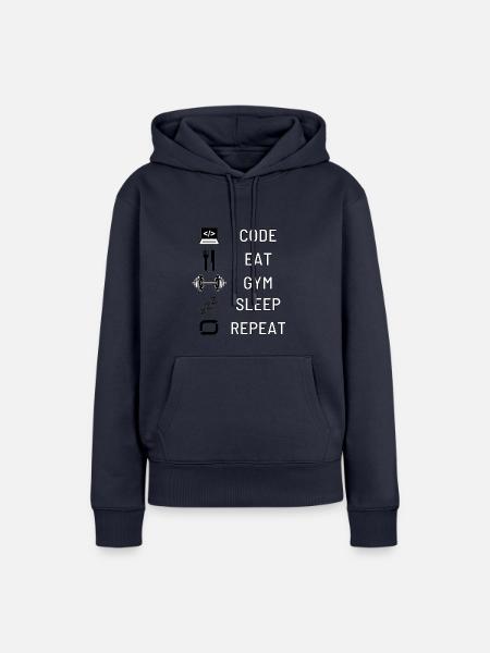 Code, Eat, Gym, Sleep, Repeat - Frauen Premium Bio Hoodie - Navy