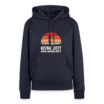 Bogenschießen Mein Bogen ruft Bogenschützin - Frauen Premium Bio Hoodie - Navy - Vorne - Julia (174cm)