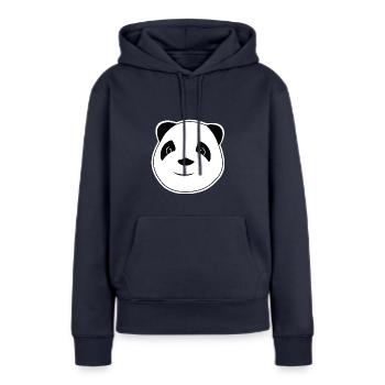 Bommel der Pandabär - Frauen Premium Bio Hoodie - Navy - Vorne - Julia (174cm)