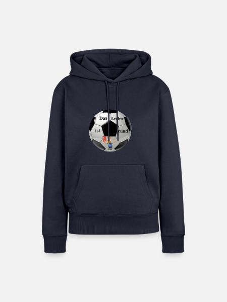 Das Leder ist rund - Frauen Premium Bio Hoodie - Navy