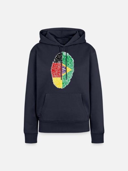 Deutschland und Brasilien - Frauen Premium Bio Hoodie - Navy