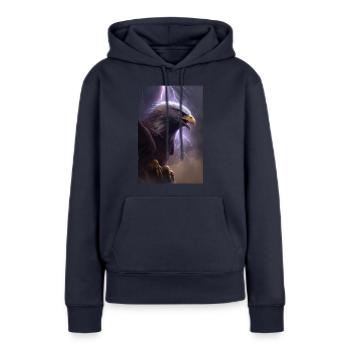 Eagle Lightning Cool Storm Animal Bird Epic - Sweat à capuche Premium bio Femme - bleu marine - Devant - Julia (174cm)
