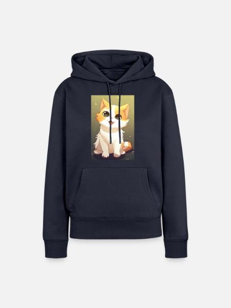 Lustige Katze - Frauen Premium Bio Hoodie - Navy