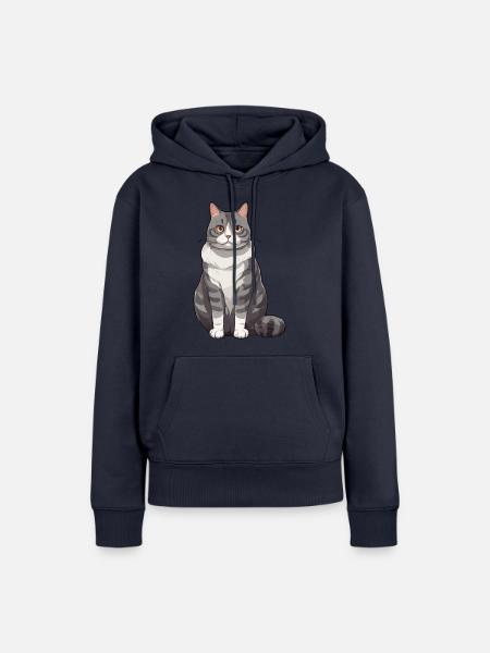 Katze - Frauen Premium Bio Hoodie - Navy