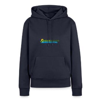 Meine Region Eisenbachtal - Frauen Premium Bio Hoodie - Navy - Vorne - Julia (174cm)