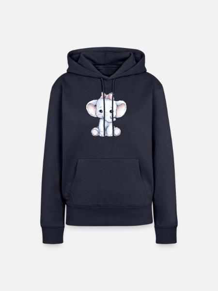 Süßer Baby Elefant - Frauen Premium Bio Hoodie - Navy