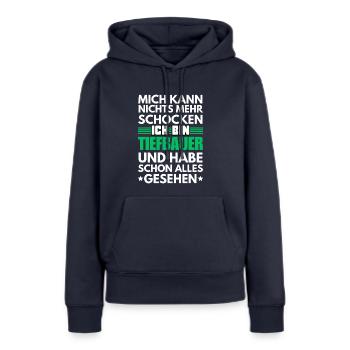 Nicht schockbarer Tiefbauer - Frauen Premium Bio Hoodie - Navy - Vorne - Julia (174cm)