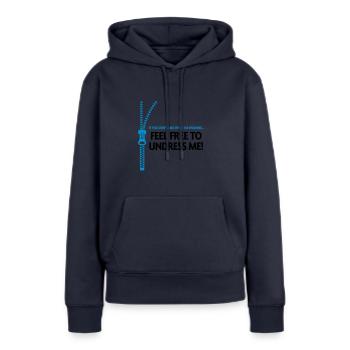 Vous ne l aimez mes vêtements? Déshabille-moi! - Sweat à capuche Premium bio Femme - bleu marine - Devant - Julia (174cm)