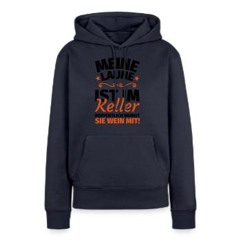 Meine Laune ist im Keller - Frauen Premium Bio Hoodie - Navy - Vorne - Julia (174cm)