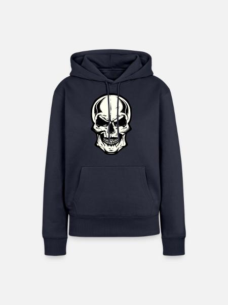 Schädel Schädel Pirat - Frauen Premium Bio Hoodie - Navy
