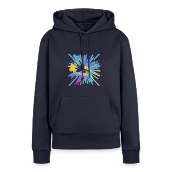 Geometrie der Augen - Frauen Premium Bio Hoodie - Navy - Vorne - Julia (174cm)