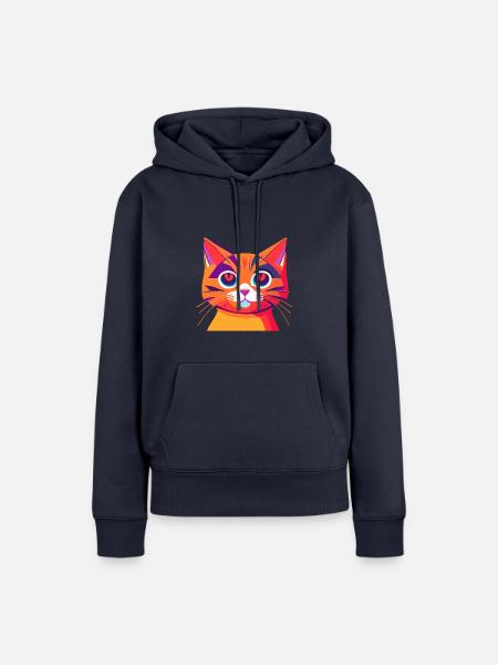 Katzenkopf 3 - Frauen Premium Bio Hoodie - Navy