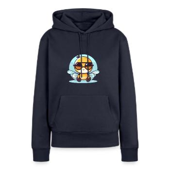 Biene Sonnenbrille Brummer Honigbiene - Frauen Premium Bio Hoodie - Navy - Vorne - Julia (174cm)
