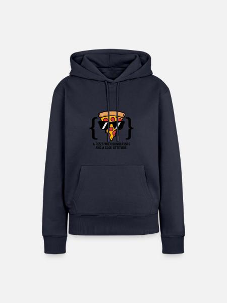 Coole Pizza Slice Sonnenbrille - Frauen Premium Bio Hoodie - Navy