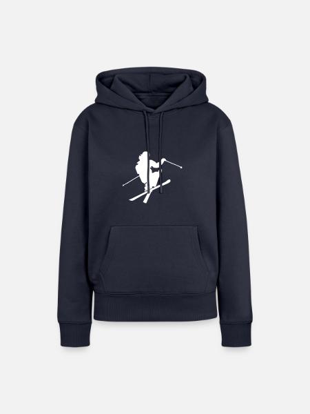 powder skiing - Frauen Premium Bio Hoodie - Navy