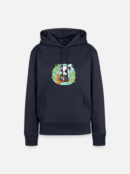 Süßer Panda - Frauen Premium Bio Hoodie - Navy