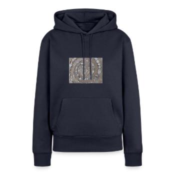 Cercle de pierres - Sweat à capuche Premium bio Femme - bleu marine - Devant - Julia (174cm)