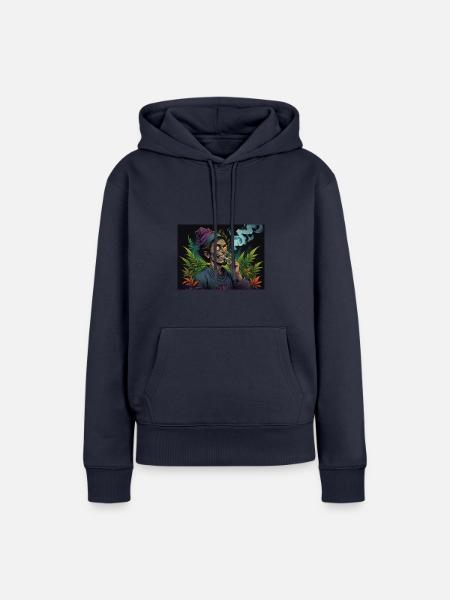 Verrückter Mann - Frauen Premium Bio Hoodie - Navy