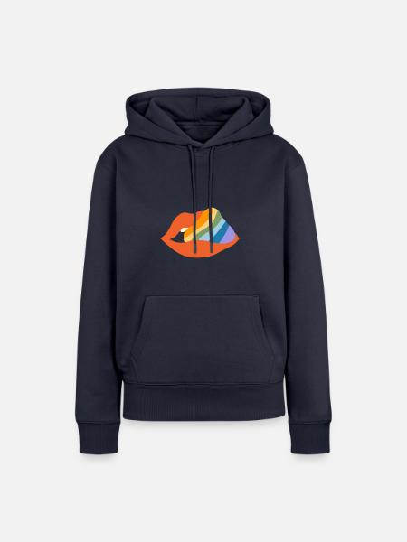 Pride Lippen - Frauen Premium Bio Hoodie - Navy