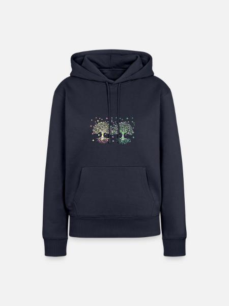 Lebensbaum, Baum des Lebens, Bäume - Frauen Premium Bio Hoodie - Navy