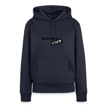 support crew - Sweat à capuche Premium bio Femme - bleu marine - Devant - Julia (174cm)