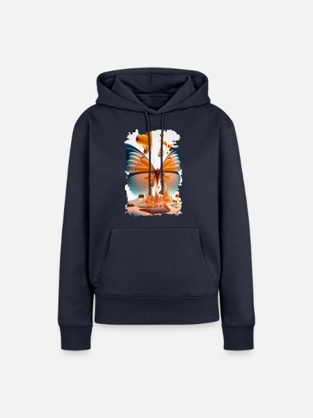 Schmelzender Schmetterling - Frauen Premium Bio Hoodie - Navy