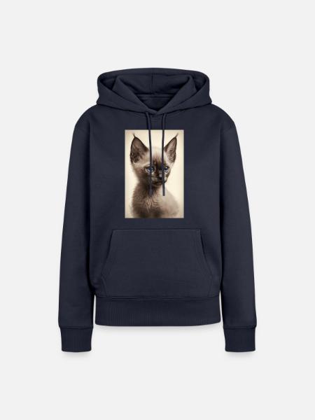 Siamesisches Kätzchen - Frauen Premium Bio Hoodie - Navy
