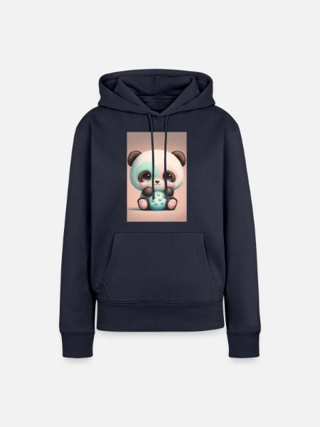 Baby-Panda - Frauen Premium Bio Hoodie - Navy