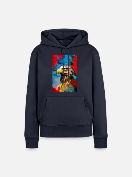 Design eines Adlers - Frauen Premium Bio Hoodie - Navy