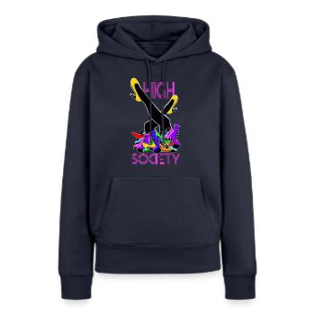 high society lady heels shirt - Frauen Premium Bio Hoodie - Navy - Vorne - Julia (174cm)