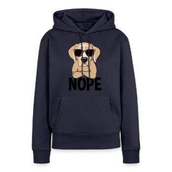 Nope Labrador Dog Nope Easy Nope - Sweat à capuche Premium bio Femme - bleu marine - Devant - Julia (174cm)