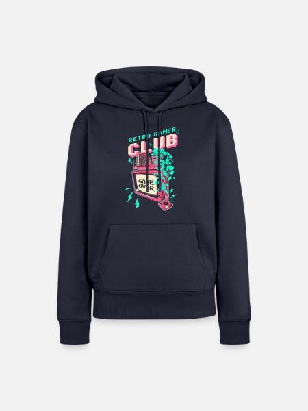 23F 0241 bk - Frauen Premium Bio Hoodie - Navy
