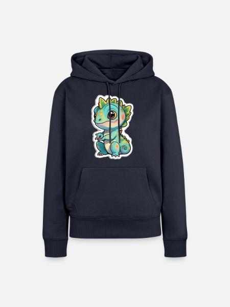 Süßes Chamäleon - Frauen Premium Bio Hoodie - Navy
