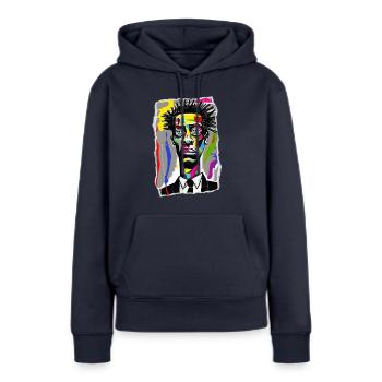 Lebendiges Stadtporträt - Frauen Premium Bio Hoodie - Navy - Vorne - Julia (174cm)