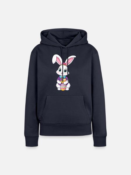 Osterhase mit Ostereiern - Frauen Premium Bio Hoodie - Navy