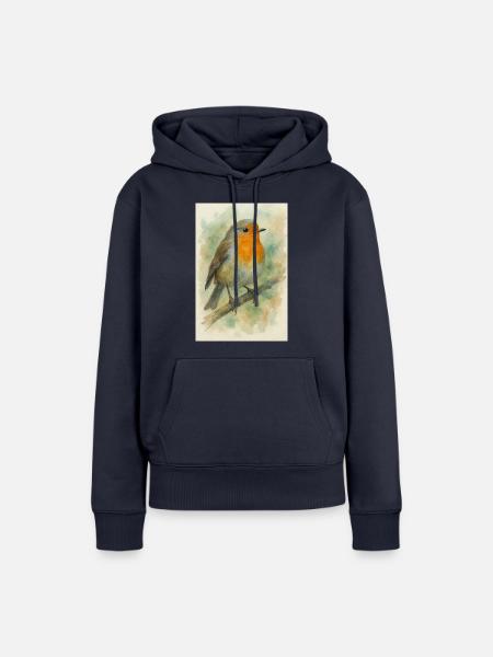 rotkehlchen - Frauen Premium Bio Hoodie - Navy