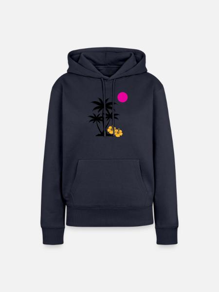 palme sunset - Frauen Premium Bio Hoodie - Navy